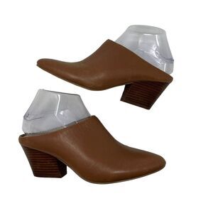 Halogen Womens Tori Heeled Mule Shoes Size 6.5 Brown Leather‎
